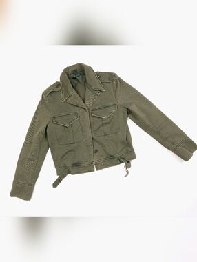 Peyton Jensen Olive Green Military Style Cotton Jacket Utility Women's Small